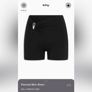 Khy Black Pierced Mini Bike Shorts